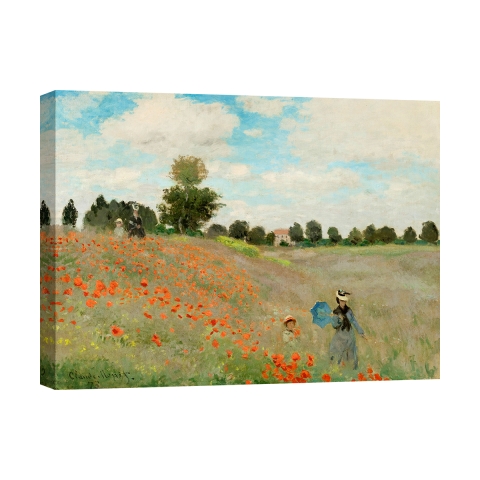 Leinwanddruck Impressionistisches Gemälde Feld mit Mohnblumen von Claude Monet Aktion