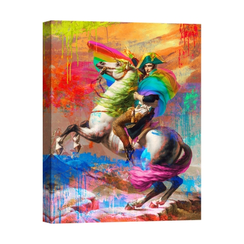 Moderner Pop-Art-Druck auf Leinwand Napoleon 2.0 von Eric Chestier Aktion