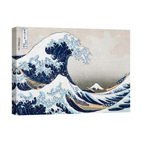 Wandbild auf Leinwand The Great Wave off Kanagawa Hokusai Große Welle Aktion