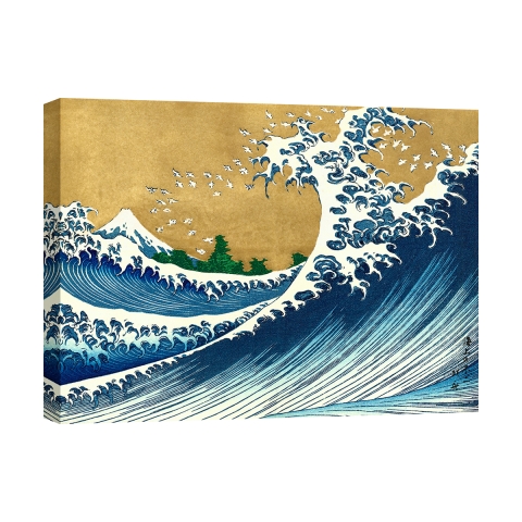 Leinwanddruck Die große Welle von Kanagawa Hokusai Aktion