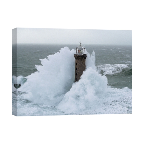 Leinwanddruck Faraglione unter Sturm Phare de Kéréon Jean Guichard Aktion