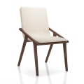Set 2 Essstühle modernes Design aus Holz und Kunstleder beige Hays Aktion