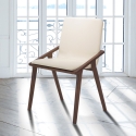 Set 2 Essstühle modernes Design aus Holz und Kunstleder beige Hays Verkauf