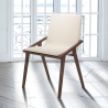 Set aus 2 Esszimmerstühlen, modernes Design in Holz und beigem Kunstleder Hays Verkauf