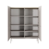 Hoher Schrank mit 4 gerillten Türen, Anrichte, Sideboard für Wohnzimmer, beige Bitter Angebot