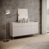 Moderne Design-Sideboard Madia für Wohnzimmer, Beige, 3 Schubladen, 3 Türen Bitter Aktion