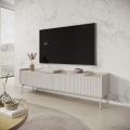 Moderner Lowboard TV-Schrank, 2 Klapptüren, beige, 153x50x38, Bitter Aktion
