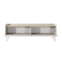 Moderner Lowboard TV-Schrank, 2 Klapptüren, beige, 153x50x38, Bitter Angebot