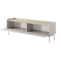Moderner Lowboard TV-Schrank, 2 Klapptüren, beige, 153x50x38, Bitter Rabatte