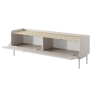Moderner Lowboard TV-Schrank, 2 Klapptüren, beige, 153x50x38, Bitter Rabatte