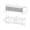 Moderner Lowboard TV-Schrank, 2 Klapptüren, beige, 153x50x38, Bitter Lagerbestand