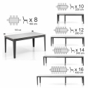 Moderner ausziehbarer Esstisch 90x160-400 Marmor-Optik Harper Eigenschaften