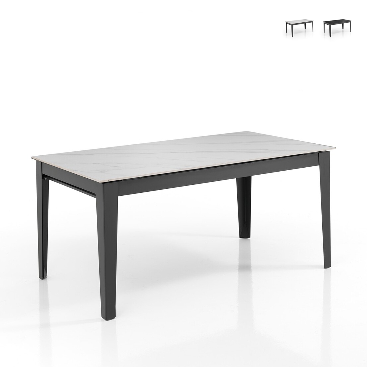 Moderner ausziehbarer Esstisch 90x160-400 Marmor-Optik Harper Aktion Moderner ausziehbarer Esstisch 90x160-400 Marmor-Optik Harper Aktion