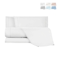 Baumwoll-Bettwäsche-Set für Doppelbett mit Bettlaken und 2 Kissenbezügen Toronto Aktion