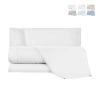 Baumwoll-Bettwäsche-Set für Doppelbett mit Bettlaken und 2 Kissenbezügen Toronto Aktion