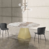 Ausziehbarer Designer-Esstisch in Marmoroptik 160x160x75 Arvin Onice Auswahl
