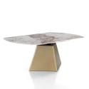 Ausziehbarer Designer-Esstisch in Marmoroptik 160x160x75 Arvin Onice Eigenschaften