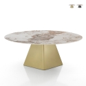 Ausziehbarer Designer-Esstisch in Marmoroptik 160x160x75 Arvin Onice Lagerbestand