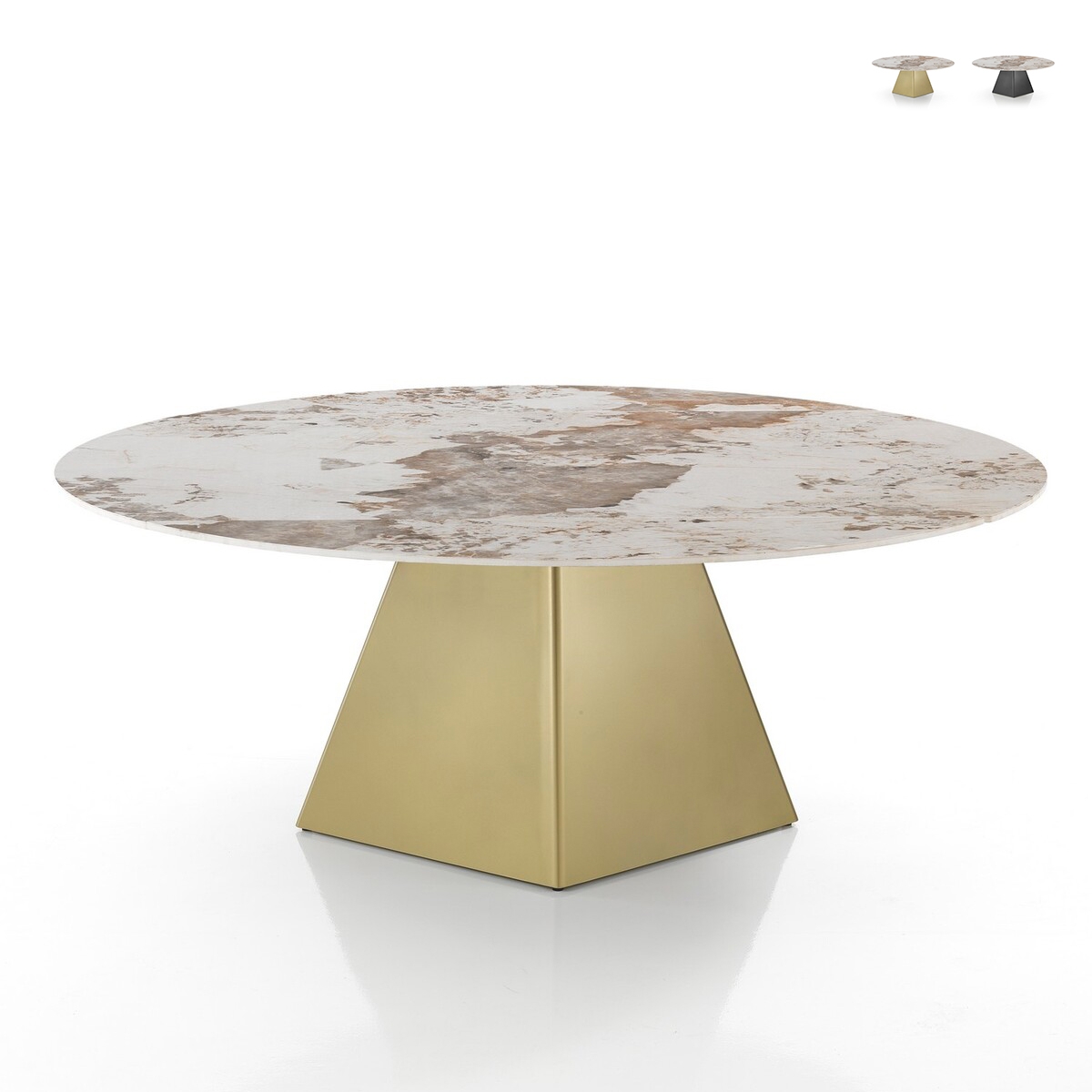Ausziehbarer Designer-Esstisch in Marmoroptik 160x160x75 Arvin Onice Lagerbestand Ausziehbarer Designer-Esstisch in Marmoroptik 160x160x75 Arvin Onice Lagerbestand