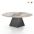 Ausziehbarer Designer-Esstisch in Marmoroptik 160x160x75 Arvin Onice Aktion