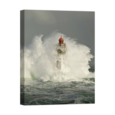 Leinwandbild mit Leuchtturm in den Wellen La Jument Jean Guichard Aktion