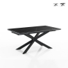 Ausziehbarer Tisch 90x160-220, Kreuzbeine, Marmoroptik Ward Marble Aktion