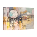 Farbintensives abstraktes Leinwandbild "Tramonto di luna" von Lucas – Moderne Wanddekoration Aktion