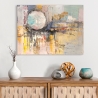 Farbintensives abstraktes Leinwandbild "Tramonto di luna" von Lucas – Moderne Wanddekoration Verkauf