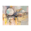 Farbintensives abstraktes Leinwandbild "Tramonto di luna" von Lucas – Moderne Wanddekoration Angebot