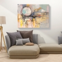 Farbintensives abstraktes Leinwandbild "Tramonto di luna" von Lucas – Moderne Wanddekoration Sales