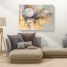 Farbintensives abstraktes Leinwandbild "Tramonto di luna" von Lucas – Moderne Wanddekoration Sales