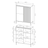 Design-Schrank Kergi, hohe Anrichte mit 3 Türen für Wohnzimmer und Eingangsbereich Preis