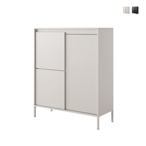 Design-Schrank Kergi, hohe Anrichte mit 3 Türen für Wohnzimmer und Eingangsbereich Aktion