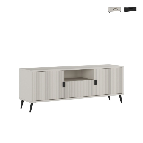 Niedriger TV-Schrank für Wohnzimmer mit 2 Türen und Schublade 153x40x61 Danielle Aktion