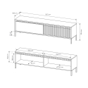 Moderner TV-Unterschrank Kergi mit 2 Türen für Wohnzimmer - Niedriges Design Maße