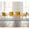 Set aus 4 modernen Stoffstühlen für Esszimmer Küche Rann Gold Katalog
