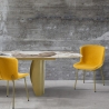 Set aus 4 modernen Stoffstühlen für Esszimmer Küche Rann Gold Verkauf