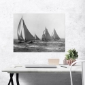 Vintage-Leinwandbild Schwarz-Weiß Sloops at Sail, 1915 Edwin Levick Verkauf