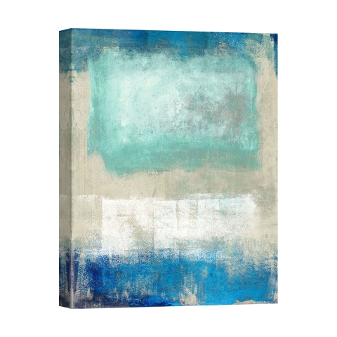 Leinwanddruck abstraktes modernes Bild beige blau Magic Sea Ludwig Maun Aktion