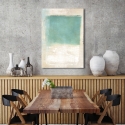 Moderner abstrakter Kunstdruck auf Leinwand in Beige und Blau Libra I Ludwig Maun Verkauf