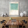 Moderner abstrakter Kunstdruck auf Leinwand in Beige und Blau Libra I Ludwig Maun Verkauf