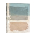 Abstraktes Leinwandbild in Beige und Blau, Libra II Ludwig Maun Aktion