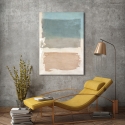 Abstraktes Leinwandbild in Beige und Blau, Libra II Ludwig Maun Verkauf