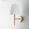 Innenwandlampe aus goldenem Metall mit weißem Glasdiffusor Ares AP1 Aktion