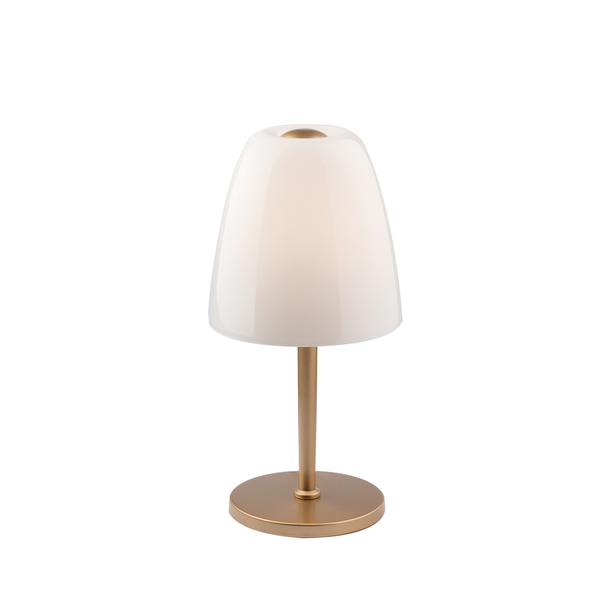 Goldene Metall-Tischlampe mit weißem Glasdiffusor Ares T Aktion Goldene Metall-Tischlampe mit weißem Glasdiffusor Ares T Aktion
