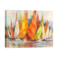Moderne Leinwanddruck mit Booten Regata di colori Luigi Florio Aktion