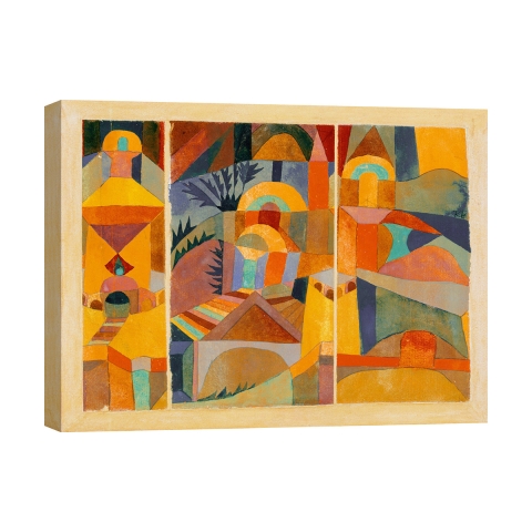 Abstraktes geometrisches Bild auf Leinwanddruck Temple Gardens Paul Klee Aktion