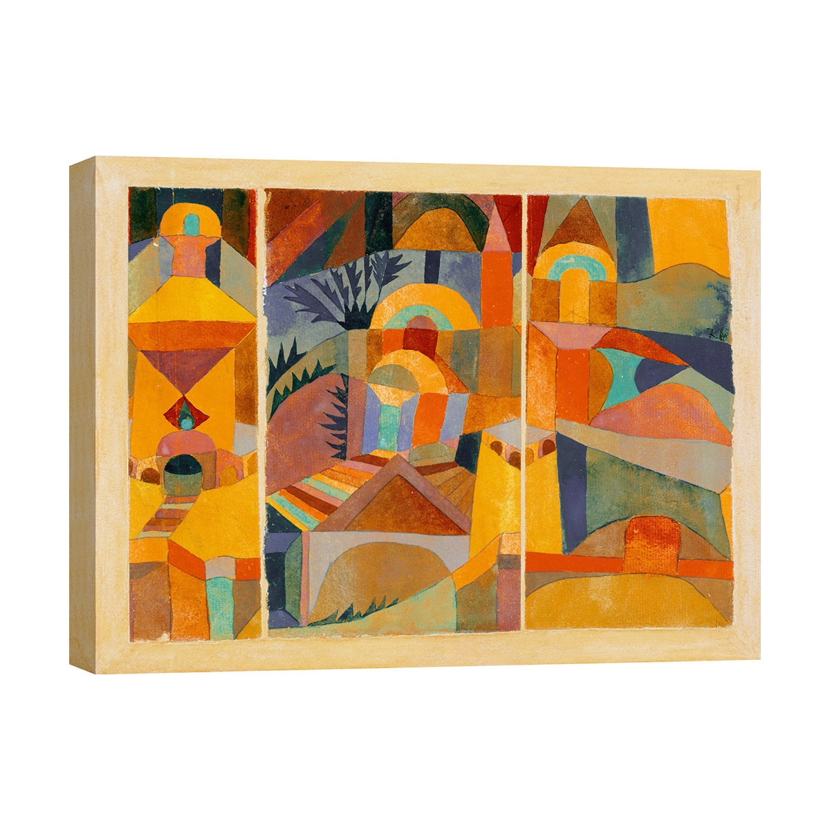 Abstraktes geometrisches Bild auf Leinwanddruck Temple Gardens Paul Klee Aktion