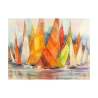 Moderne Leinwanddruck mit Booten Regata di colori Luigi Florio Angebot