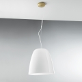 Hängelampe aus goldfarbenem Metall mit Glasdiffusor Ares L1 Aktion